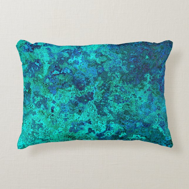 Coussins Décoratifs Marbre texture pierre look bleu turquoise naturel (Devant)
