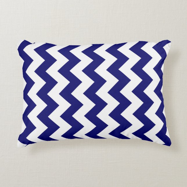 Coussins Décoratifs Marine et White Zigzag (Devant)