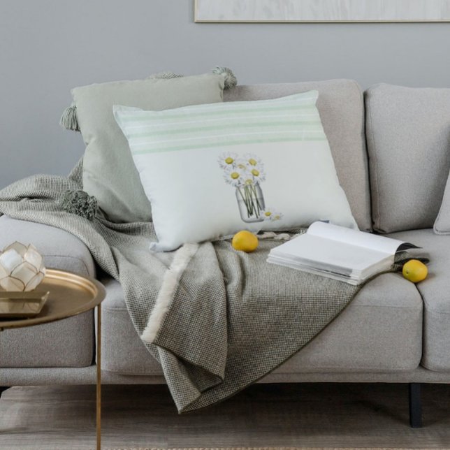 Coussins Décoratifs Mason Jar De Daisies (Créateur téléchargé)