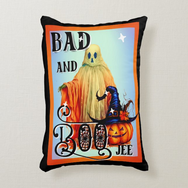 Coussins Décoratifs Mauvais et Boojee _ Fantôme d'Halloween (Devant(Vertical))