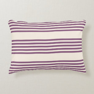 Coussins Décoratifs Mauve violet beige cinq bandes motif