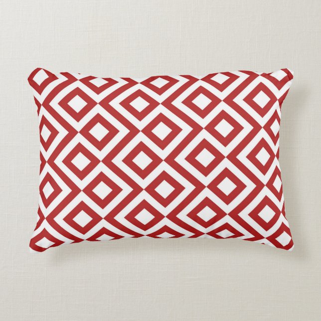 Coussins Décoratifs Meander rouge et blanc (Devant)