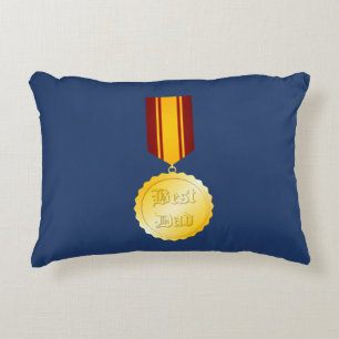 Coussins Décoratifs Médaille Broche Meilleur Papa Fête des Pères