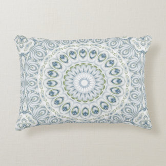 Coussins Décoratifs Médaillon Mandala en bleu et blanc