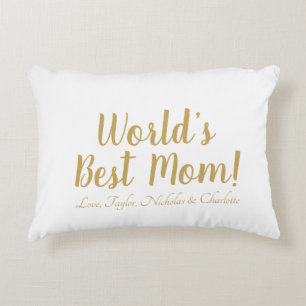 Coussins Décoratifs Meilleure maman du monde script personnalisé migno