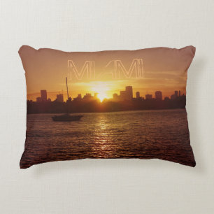 Coussins Décoratifs Miami Skyline à Sunset