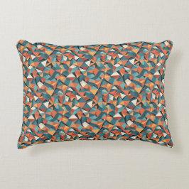 Coussins Décoratifs Mid-Century Geometric Teal & Orange Pattern
