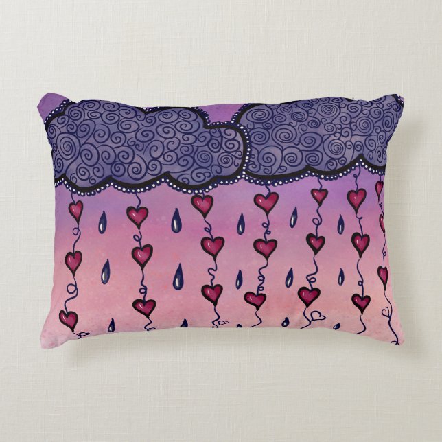 Coussins Décoratifs Mignons nuages et coeurs art (Devant)
