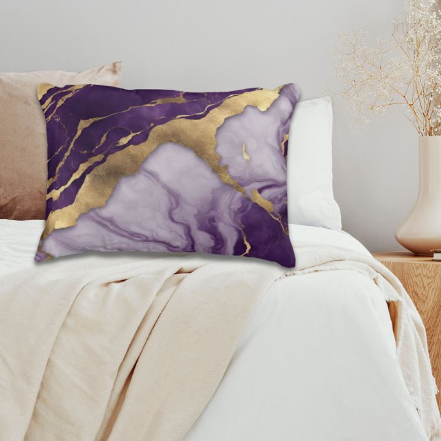 Coussins Décoratifs Mini Chic Nursery Baby Girl Purple Marble (Minimalist Chic Nursery Baby Girl Purple Marble Accent Pillow)