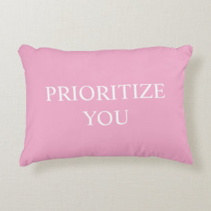 Coussins Décoratifs Minimal Prioriser Vous Citation Rose Poussiéreuse