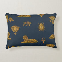 Minimalist Navy & Antique Gold Egyptian Pattern