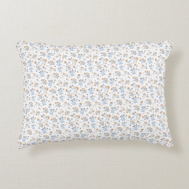 Coussins Décoratifs Modèle de fleurs sauvages vintage de ferme blanche (Devant)