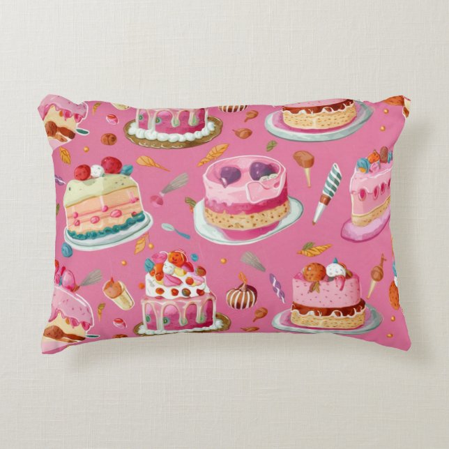 Coussins Décoratifs Modèle de gâteau rose sucré (Devant)