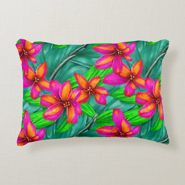 Coussins Décoratifs Modèle floral Paradis tropical (Devant)
