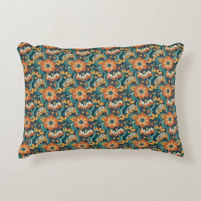 Coussins Décoratifs Modèle floral rétro (Devant)