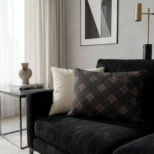 Coussins Décoratifs Moderne Élégant Motif Noir et Rose Clair