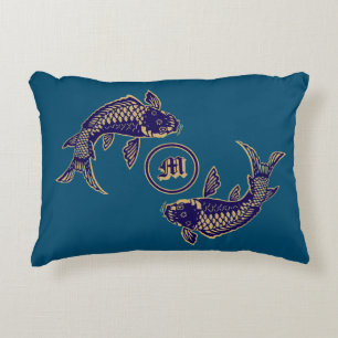 Coussins Décoratifs Monogramme de carpe koï japonaise