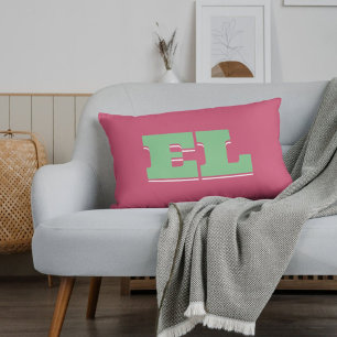 Coussins Décoratifs Monogramme de dortoir Retro Bold personnalisé