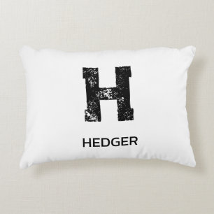 COUSSINS DÉCORATIFS MONOGRAMME DE NOM À UNE LETTRE NOIR MINIMALISTE BL