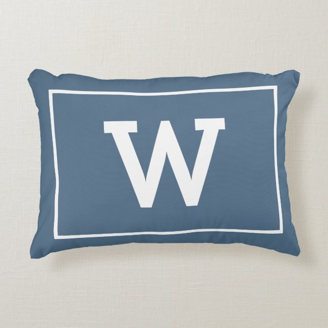 Coussins Décoratifs Monogramme initial bleu foncé simple (Devant)