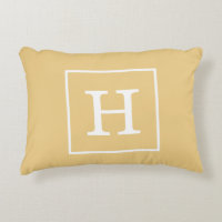 Monogramme initial encadré blanc lin