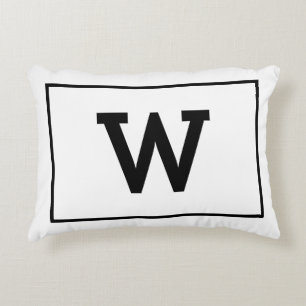Coussins Décoratifs Monogramme initial noir simple