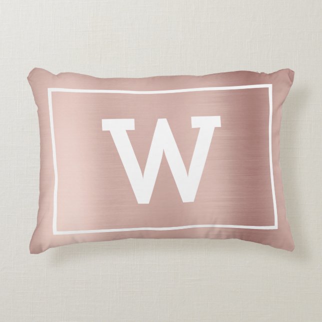 Coussins Décoratifs Monogramme initial rose simple (Devant)