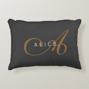 Coussins Décoratifs Monogramme plat tendance Nom initial