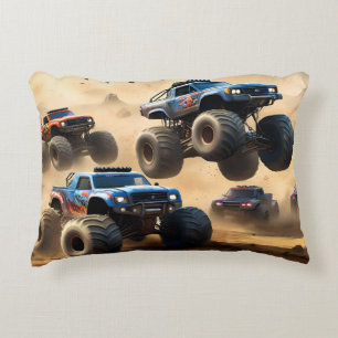 Coussins Décoratifs Monster Trucks Courant Dans Le Désert,