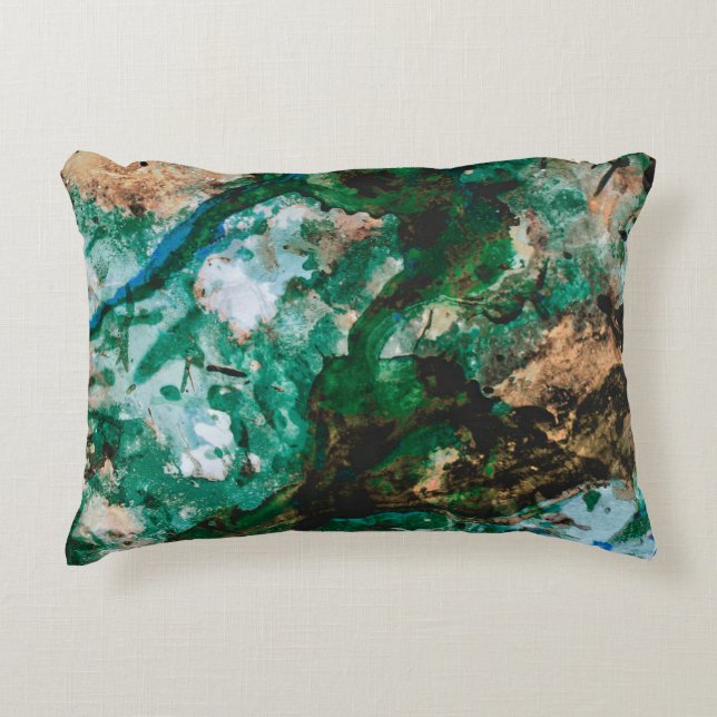 Coussins Décoratifs Moss Agate Green Crystal Geode Abstract (Devant)