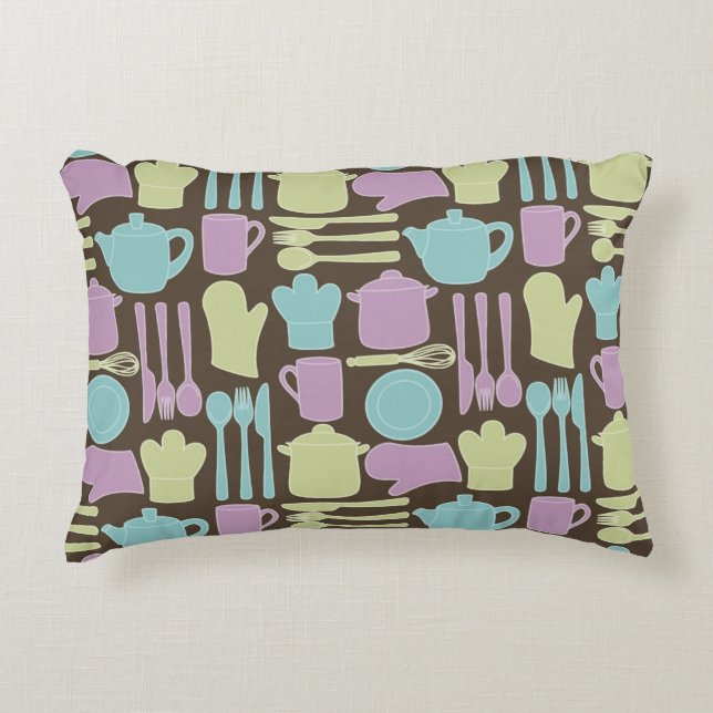Coussins Décoratifs Motif 2 d'ustensiles de cuisine (Devant)