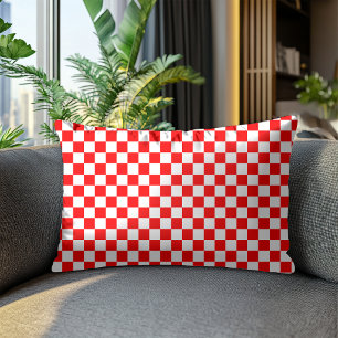 Coussins Décoratifs Motif à carreaux rouge et blanc moderne croate