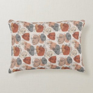 Coussins Décoratifs Motif abstrait de visage féminin