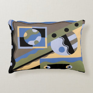 Coussins Décoratifs Motif Art Déco vintage pochoir jazz cubisme
