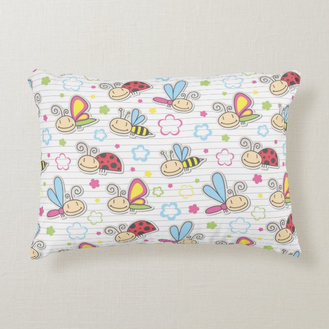 Coussins Décoratifs motif avec des insectes (Devant)