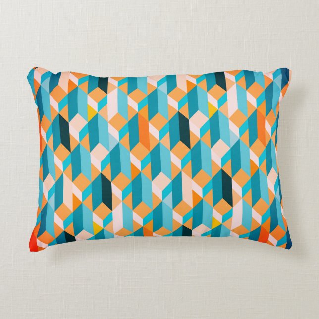 Coussins Décoratifs motif Bauhaus géométrique 3D (Devant)