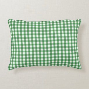 Coussins Décoratifs Motif blanc vert de contrôle de guingan