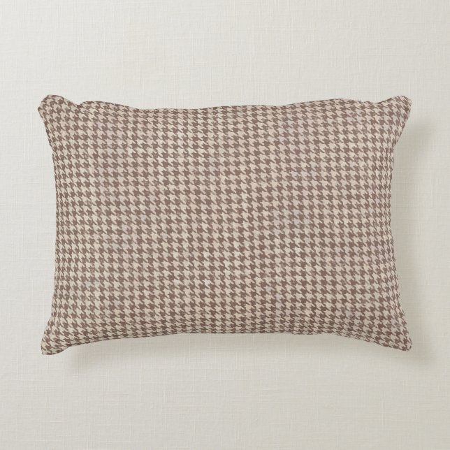 Coussins Décoratifs Motif Brown Houndstooth (Devant)