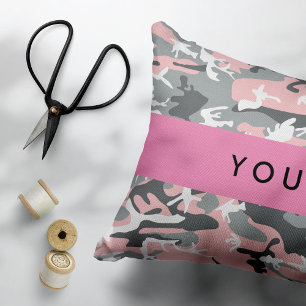 Coussins Décoratifs Motif camouflage rose et gris Personnalisez votre 