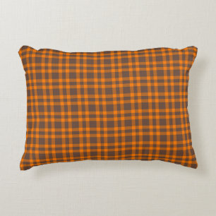 Coussins Décoratifs Motif carreaux orange marron