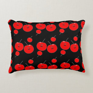 Coussins Décoratifs Motif cerise rouge et noire