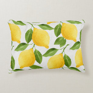 Coussins Décoratifs Motif citrons aquarelle
