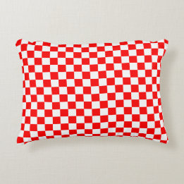 Coussins Décoratifs Motif croate moderne rouge blanc À damiers