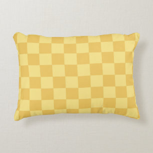 Coussins Décoratifs Motif damier jaune