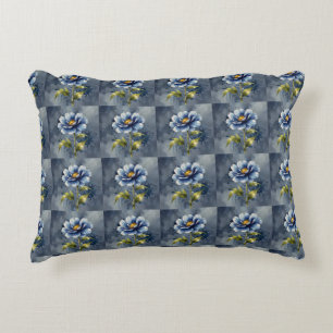 Coussins Décoratifs Motif d'aquarelle de fleurs bleues