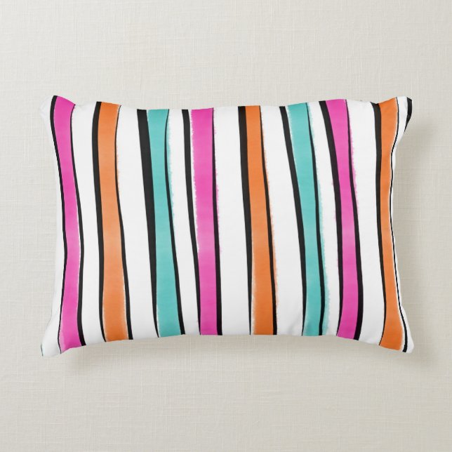 Coussins Décoratifs Motif de bande aquarelle simple (Devant)