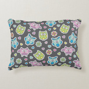 Coussins Décoratifs motif de chouettes de dessins animés