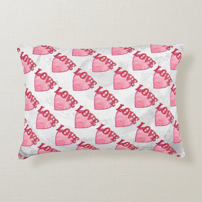 Coussins Décoratifs Motif de coeur d'amour rose (Devant)