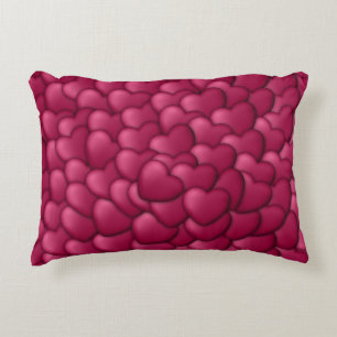 Coussins Décoratifs Motif de coeurs rouges 3D romantiques-32322