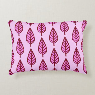 Coussins Décoratifs Motif de feuille de hêtre - rose et bordeaux